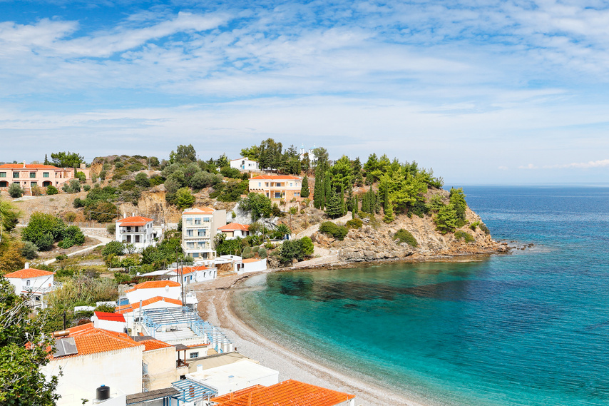 The beach Nagos in Chios, Greece